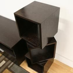 Judson Dark Brown Wood Modern Rotating Cube Display Shelf