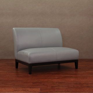 Cole Charcoal/Gray Leather Loveseat