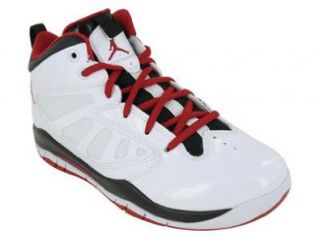 FLIGHT TEAM 11 (GS) BASKETBALL SHOES 6 (WHITE/GYM RED/BLACK): Shoes
