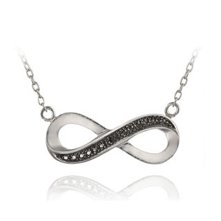 DB Designs Sterling Silver Black Diamond Accent Infinity Necklace