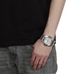 Geneva Platinum Mens Chronograph style Matte Finish Link Watch