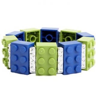 Recycled Lego® Block Bracelet (Blue & Green) Clothing
