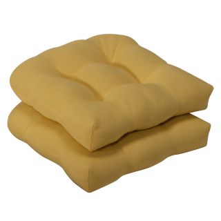 Pillow Perfect Outdoor Yellow Seat Cushions (Set of 2)