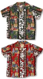 Surfboards Woodie Boys Hawaiian Aloha Shirt: Clothing