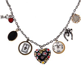 Sweet Romance Pewter Lady Luck Charm Necklace