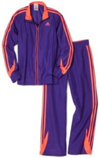 Adidas Girls 7 16 Wind Suit, Sharp Purple/Turbo, Medium