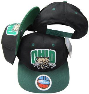 Ohio Bobcats Mascot Black/Green Two Tone Plastic Snapback