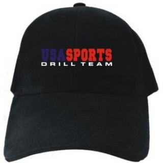 USA SPORTS Drill Team Black Baseball Cap Unisex: Clothing