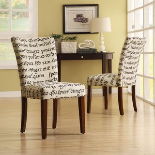 Parson Latin Script Linen Chairs (Set of 2)