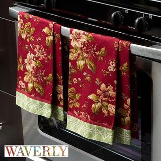 Waverly Lauren Canyon Cardinal Kitchen Towels (Pack of 4)