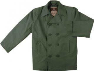 ROTHCO VINTAGE COTTON PEACOAT   OLIVE DRAB Clothing