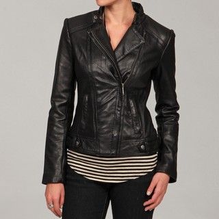 Michael Kors Womens Black Leather Jacket