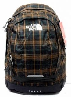 The North Face Vault Brown Plaid Backpack Book bag