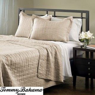 Tommy Bahama Solid Sand King size 3 piece Quilt Set