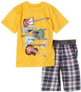 Wes And Willy Boys 2 7 Guitars Pajamas,Gold Dust,5