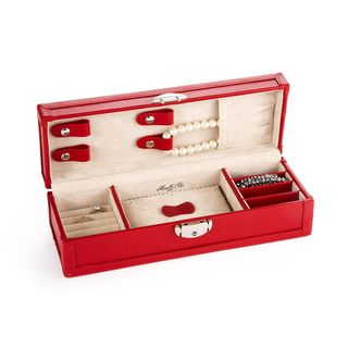 Red Tiffany Leather Vault Jewelry Box