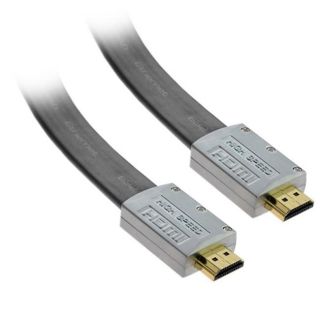 AMC 35 feet Silver Metal Hood HDMI Flat Cable with Ethernet