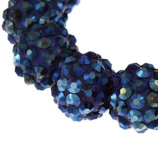 Blue Crystal Ball Stretch Bracelet