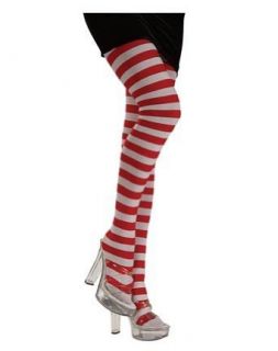 Red and White Striped Tights Clothing