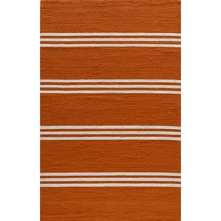 Indoor/Outdoor South Beach Orange Striped Rug (2 x 3)