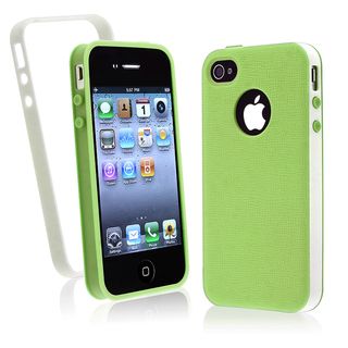 BasAcc Green/ White Trim TPU Case for Apple iPhone 4/ 4S