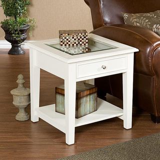 Quincy White End Display Table