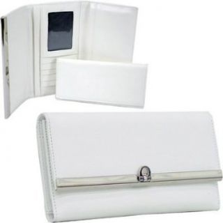 Plain Leather Like Fold Over Flap With Flip Clasp