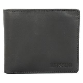 Massini Mens Black Leather Bi fold Design
