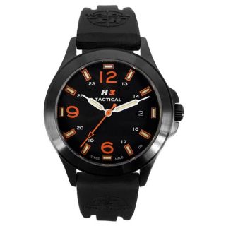 H3 Tactical Mens Colors Black and Orange Watch