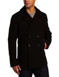 French Connection Mens Stowaway Canvas Peacoat, Darkest