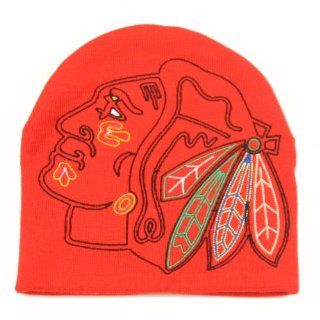 Chicago Blackhawks Oversized Embroidered Logo Knit Beanie