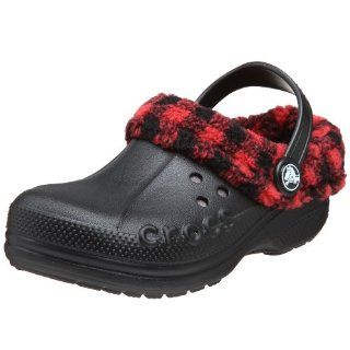 Plaid Blitzen Lumberjack Clog,Black/True Red,6 7 M US Toddler Shoes