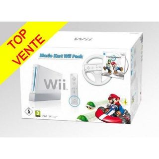 TRES BON ETAT   Ce pack comprend 1 Console Wii Blanche + 1 Jeu Mario