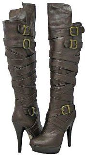 com Cleopatra Steven Brown Women Over The Knee Boots, 6.5 M US Shoes