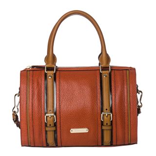 Burberry Medium Orange Leather Bowler Bag