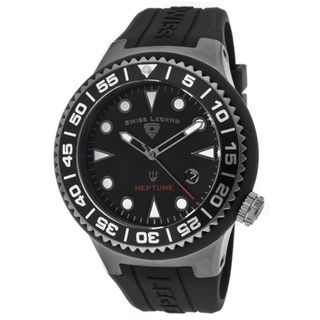 Swiss Legend Mens Neptune Black Silicone Watch