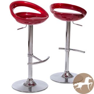 Christopher Knight Home Minoan Red Adjustable Barstools (Set of 2
