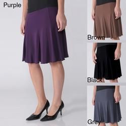 Journee Collection Womens Elastic Waist Stretch Knit Flare Skirt