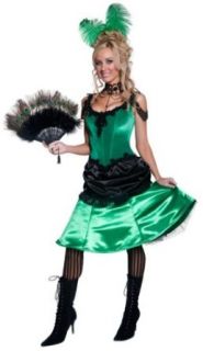 Smiffys Womens Authentic Saloon Girl Dress, Green/Black