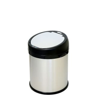 iTouchless 8 Gallon Sensor Touchless Trash Can Stainless Steel Round