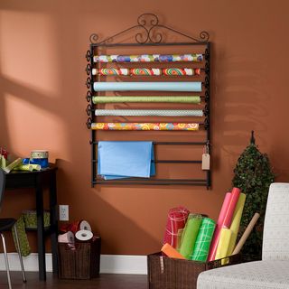 Leal Black Wrapping Paper & Craft Storage Rack