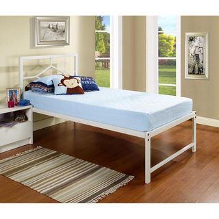 B89 1 2 White Metal Twin size Day Bed