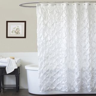 Lush Decor Quartet White Shower Curtain