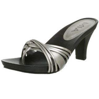 MIA Womens Elly Slide Sandal,Pewter,6 M US Shoes