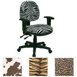 Office Star Animal Print Multi Controlled Sculpted Chair with Arms