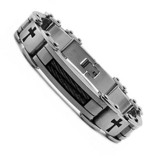 Stainless Steel Black Cables and Resin Cross Bracelet Today $32.89 5