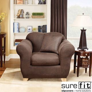 Sure Fit Stretch Leather 2 Piece Chair Slipcover
