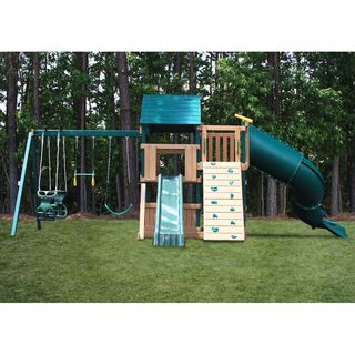 KidWise Green and Sand Congo Explorer Treehouse Climber Play Set