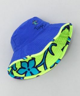 Boys Reversible Bucket Hats (UPF 50+), Hibiscus Kiwi