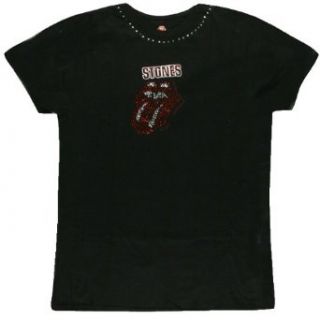 Rolling Stones   Rhinestone Tongue Juniors T Shirt